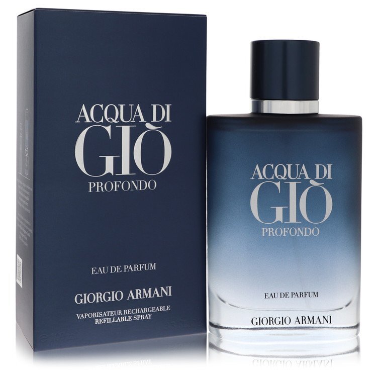 Acqua Di Gio Profondo by Giorgio Armani Eau De Parfum Spray Refillable 3.3 oz (Men) W2B