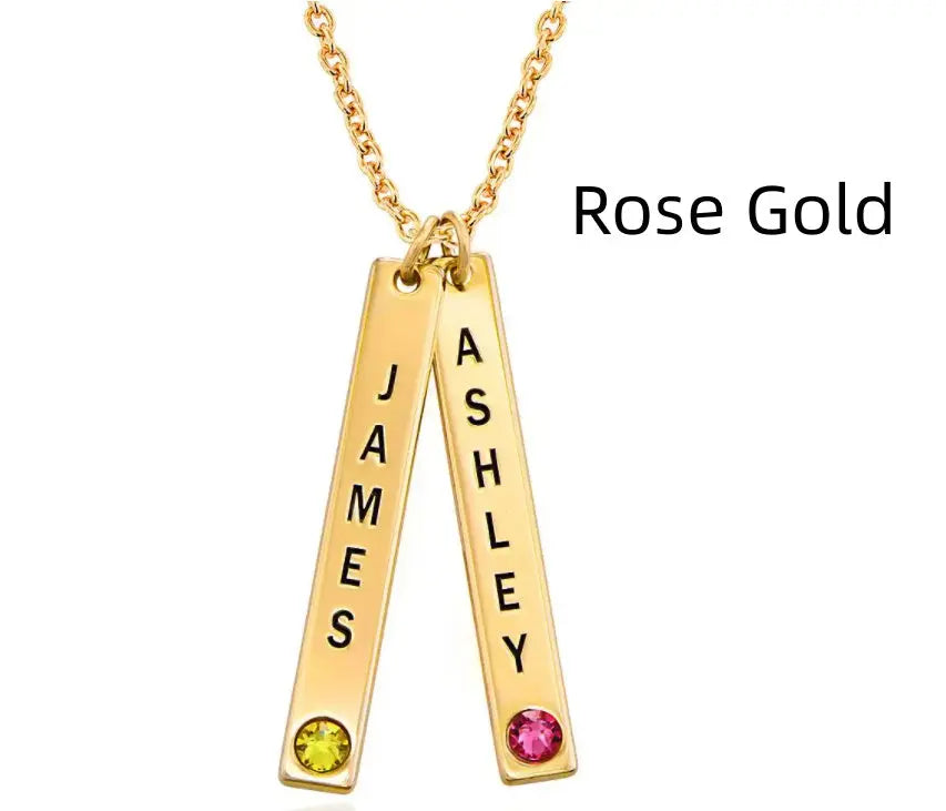 Personalized Vertical Necklace, Mother's Day Gift Maiden-Art