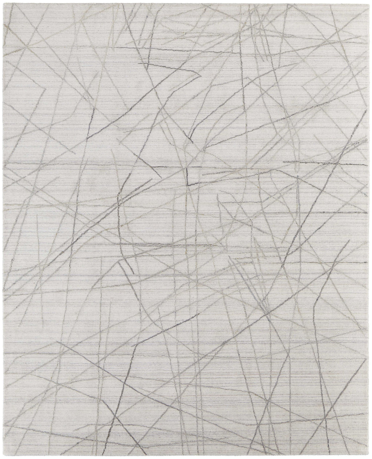 2' X 3' Gray and Ivory Abstract Hand Woven Area Rug W2B