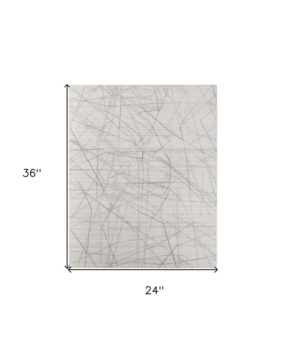 2' X 3' Gray and Ivory Abstract Hand Woven Area Rug W2B