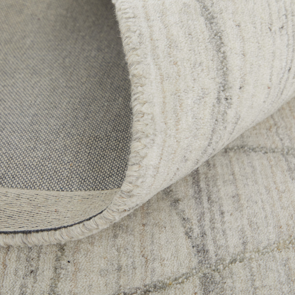 2' X 3' Gray and Ivory Abstract Hand Woven Area Rug W2B
