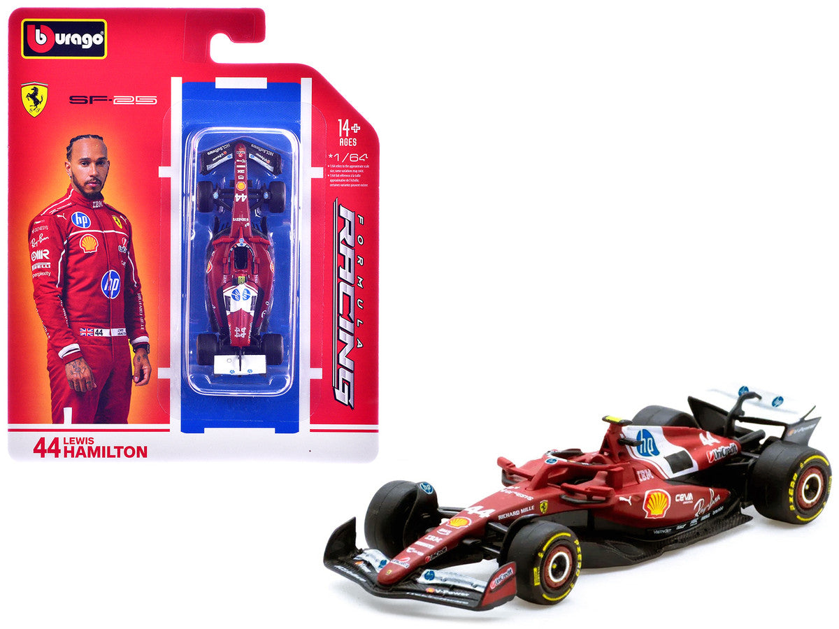 Ferrari SF-25 #44 Lewis Hamilton Formula One F1 World Championship (2025) "Formula Racing" Series 1/64 Diecast Model Car by Bburago Bburago