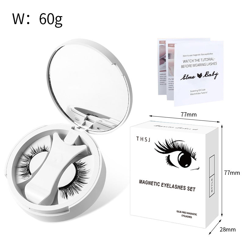 Magnetic False Eyelashes Integrated Storage Box Glue-free Magnet False Eyelashes Natural Makeup Tools With Applicater LadyShow.Store