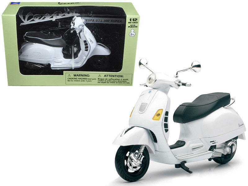 Vespa GTS 300 Super White Motorcycle 1/12 by New Ray-0