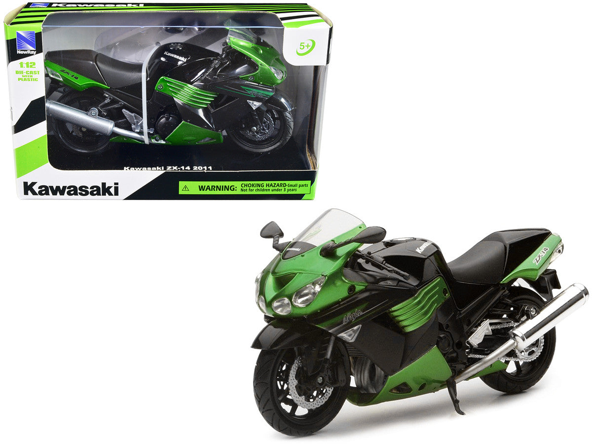 2011 Kawasaki ZX-14 Ninja Green Motorcycle Model 1/12 by New Ray New Ray