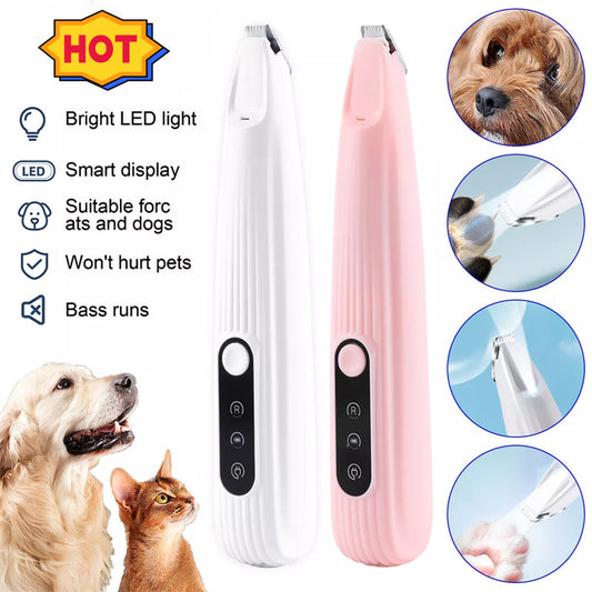 Pets Efficient LED Shaving Cat Dog Foot Hair Electric Clipper Pet Products LadyShow.Store