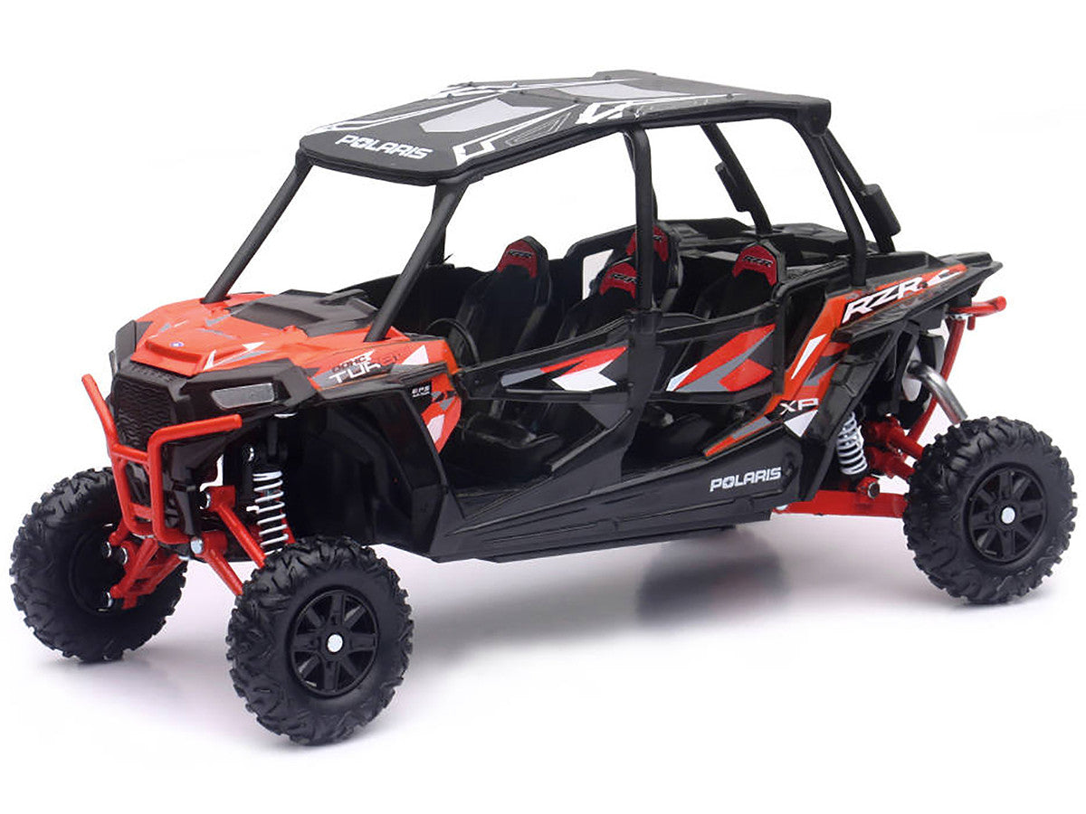 Polaris RZR XP 4 Turbo EPS Sport UTV Spectra Orange with Graphics and Black Top 1/18 Diecast Model by New Ray New Ray
