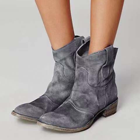 Square Heel Low Martin Boots LadyShow.Store