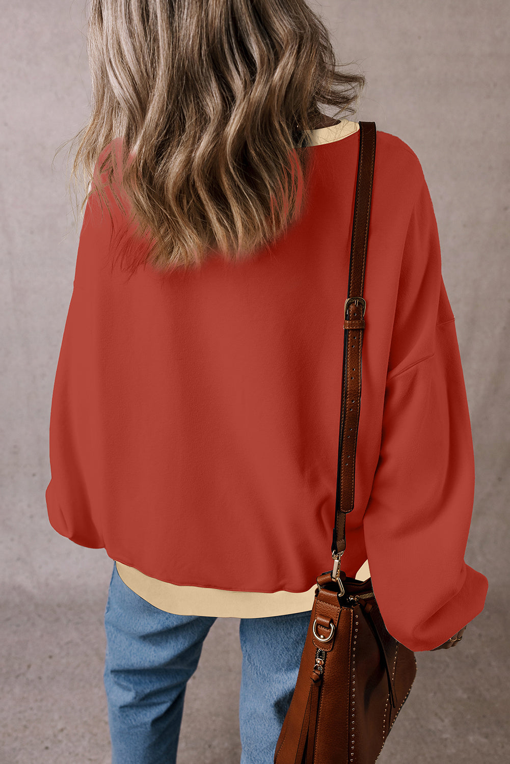 Abigail Drop Shoulder Oversized Sweatshirt Threaded Pear