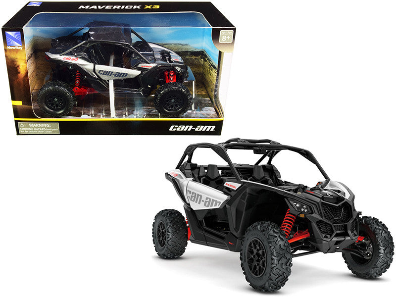 CAN-AM Maverick X3 ATV Hyper Silver and Red 1/18 Diecast Model by New Ray New Ray