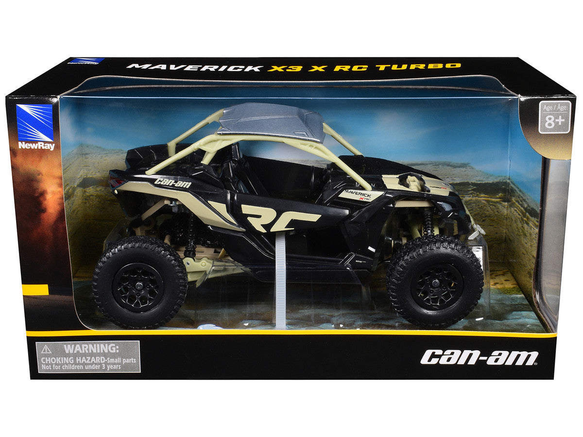 Can-Am Maverick X3 XRC Turbo ATV Tan and Black with Silver Top cast 1/18 Diecast Model by New Ray New Ray