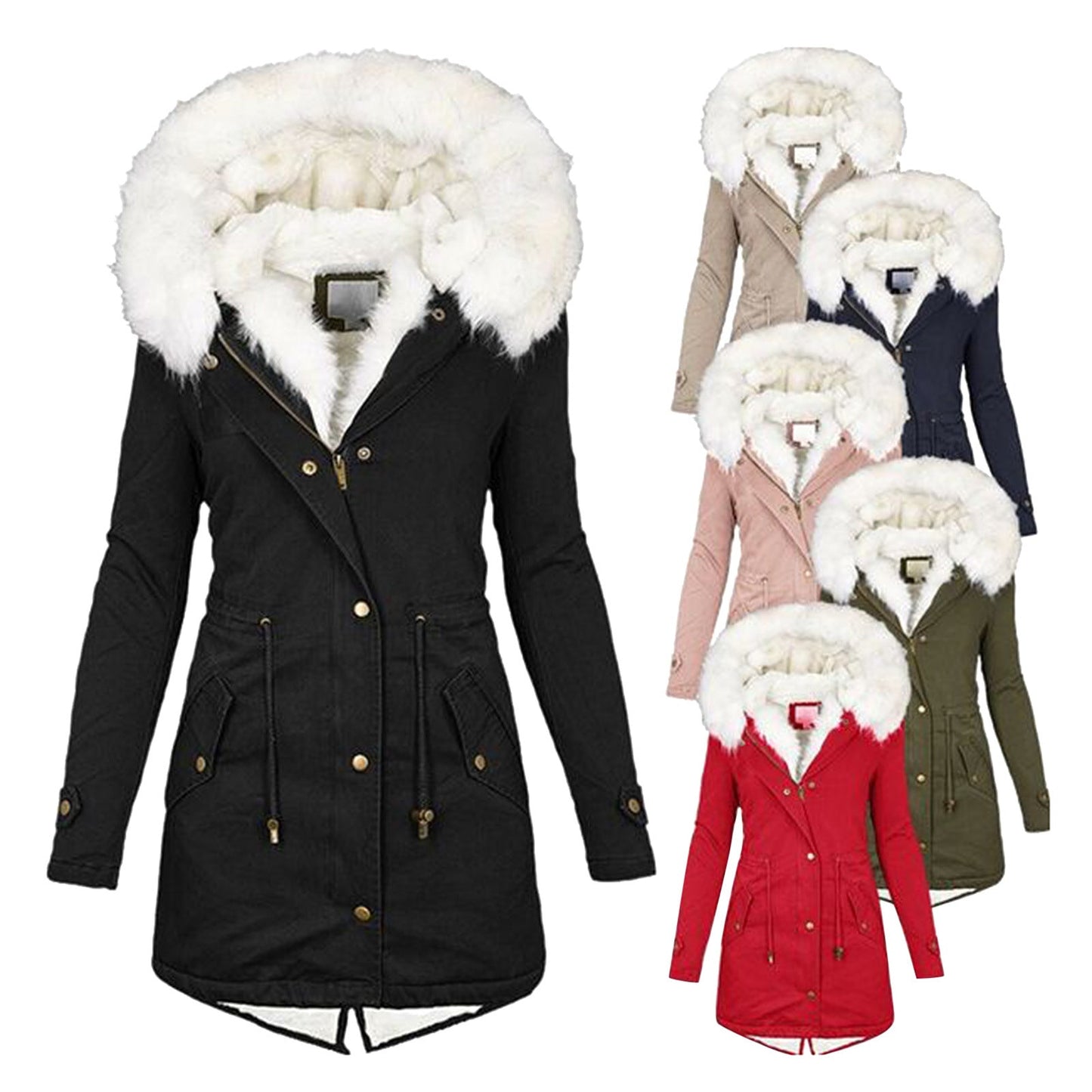 Women's cotton padded jacket with white collar Accent Plus