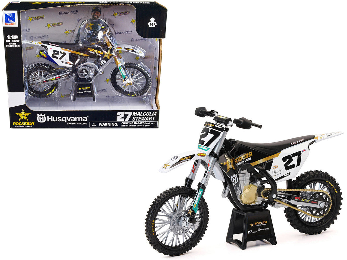 Husqvarna FC450 Motorcycle #27 Malcolm Stewart "Rockstar Energy Drink" 1/12 Diecast Model by New Ray New Ray