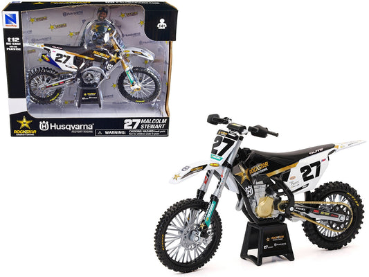 Husqvarna FC450 Motorcycle #27 Malcolm Stewart "Rockstar Energy Drink" 1/12 Diecast Model by New Ray W2B