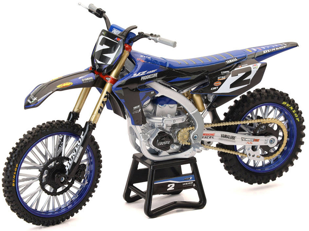 Yamaha YZ450F Motorcycle #2 Cooper Webb "Yamaha Factory Racing" 1/12 Diecast Model by New Ray New Ray