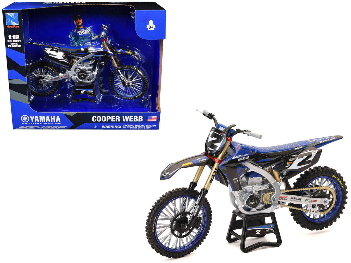 Yamaha YZ450F Motorcycle #2 Cooper Webb "Yamaha Factory Racing" 1/12 Diecast Model by New Ray New Ray
