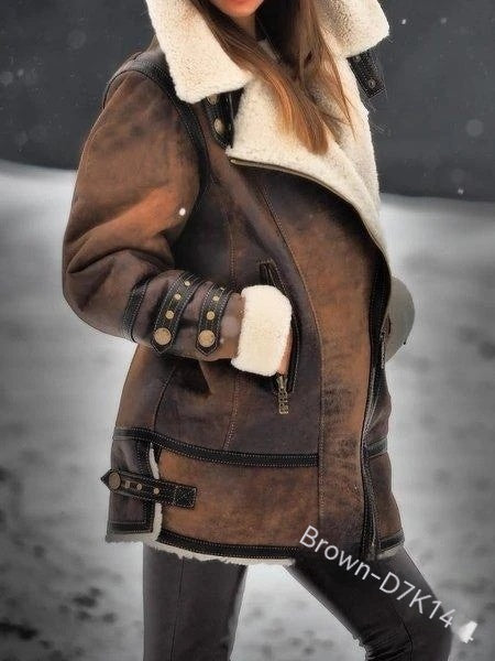 New European And American Thickened Fur One-piece Women's Coat Accent Plus