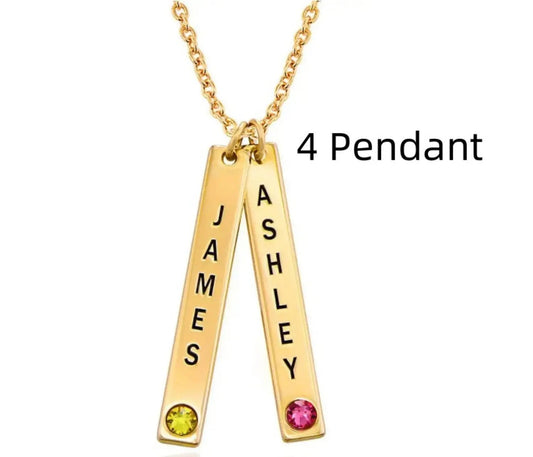 Personalized Vertical Necklace, Mother's Day Gift Maiden-Art