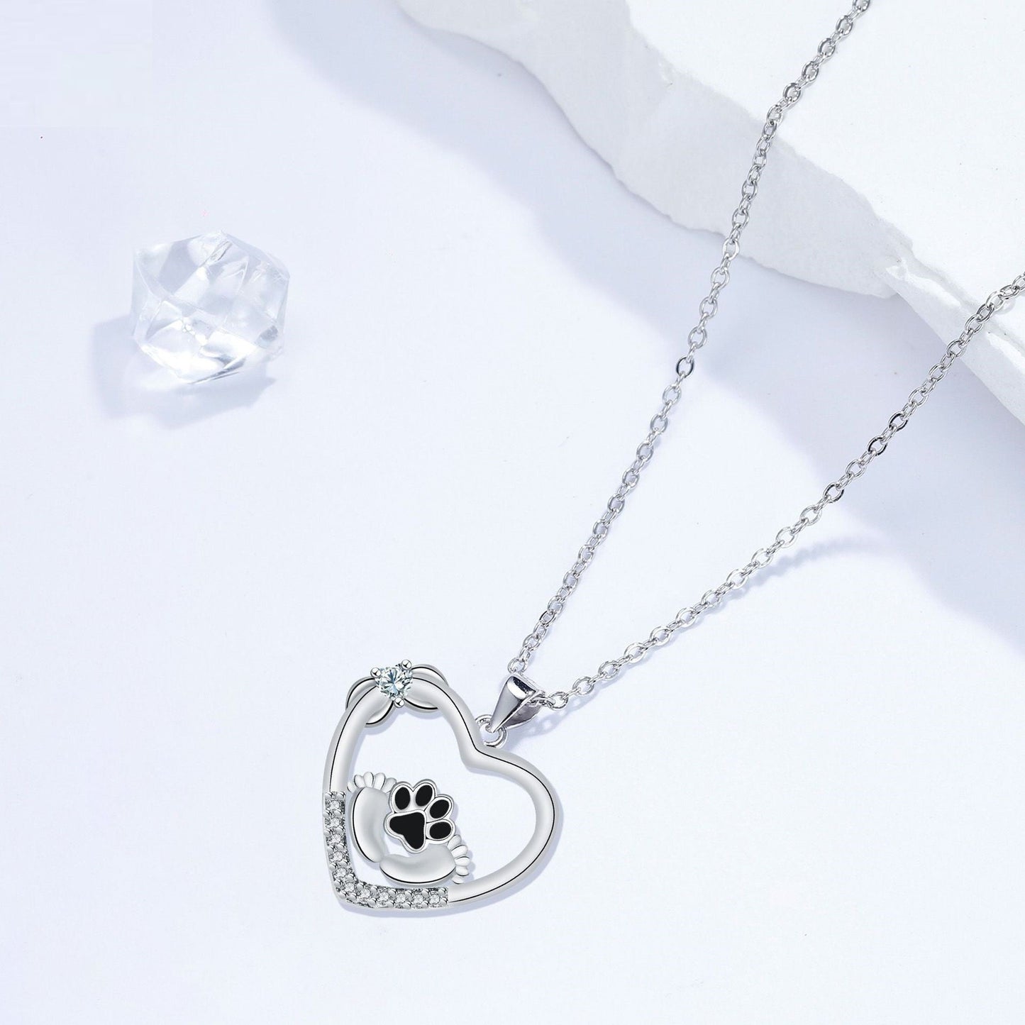 Little Feet Dog Paw Print Design Necklace Female Personality Simple Jewelry LadyShow.Store