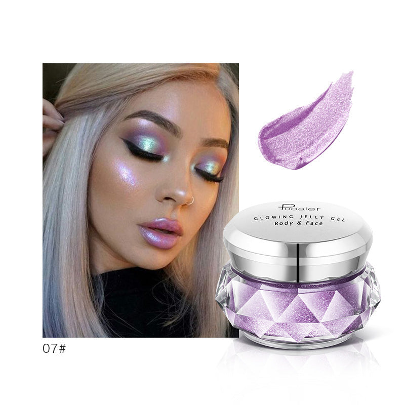 Face Highlighter Jelly Gel Mermaid Eyeshadow Glow Body Glitter Festival Makeup Iluminador Gold Liquid Highlighter Bronzer CJD