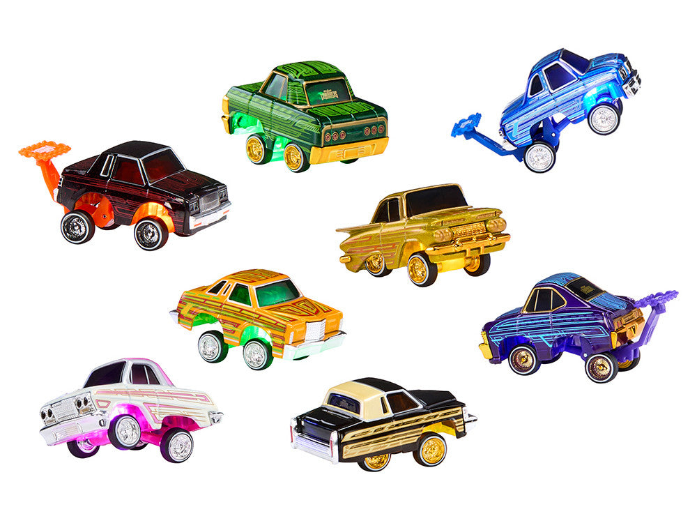 "Lowriders Show Glow" Series 3 Set of 8 Pieces Diecast Model Cars by CarTuned-2