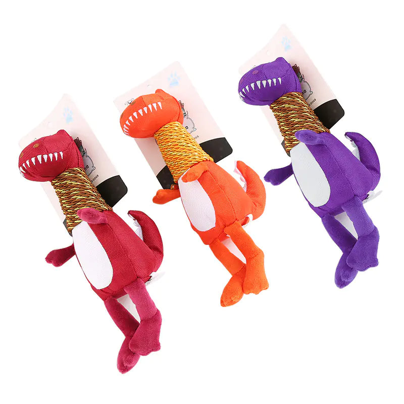 Plush Dinosaur Dog Toy with Sound and Chew Features Best YouTube Store