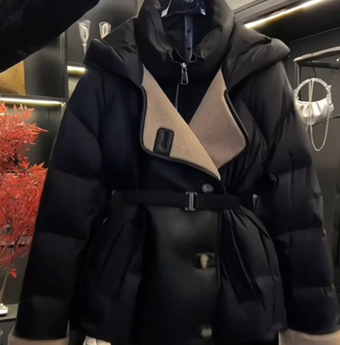 Women's Fashion Black Pure Cotton Coat LadyShow.Store