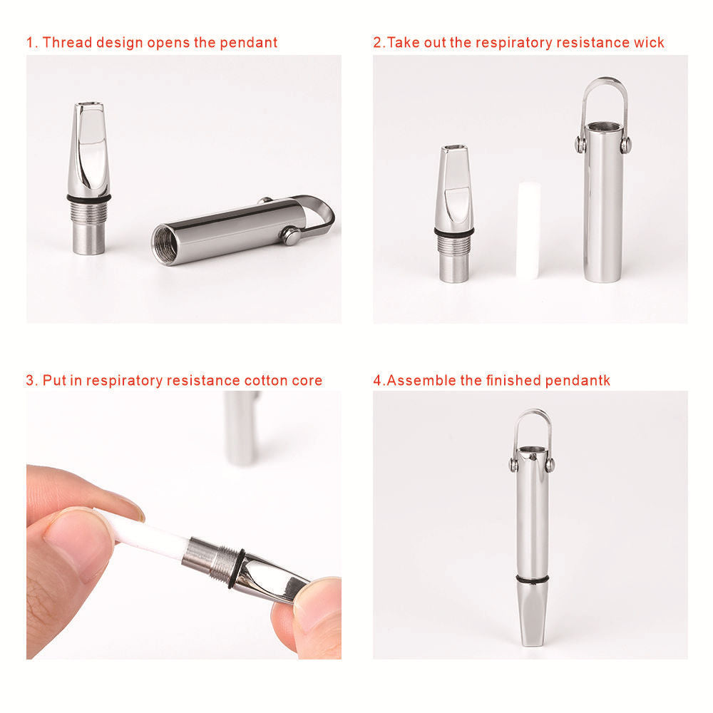 Breathing Resistance Whistle Necklace Round Tube Built-in Cotton Core Best YouTube Store