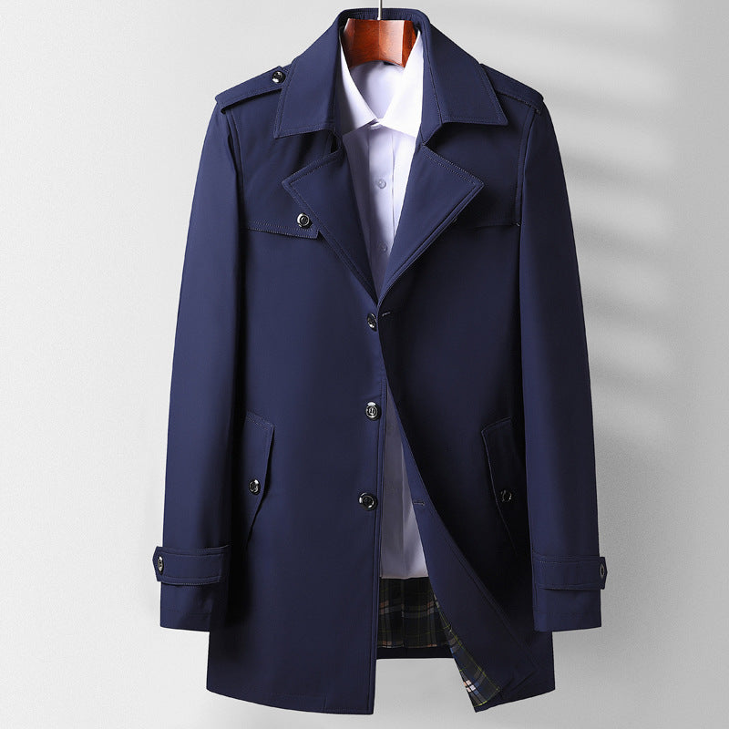 Mid-length Lapel Casual Fashionable Versatile Trench Coat For Young And Middle-aged Best YouTube Store