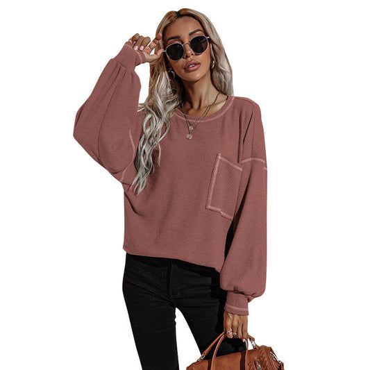 Women's Long-sleeved T-shirt Loose Long-sleeved Sweater LadyShow.Store