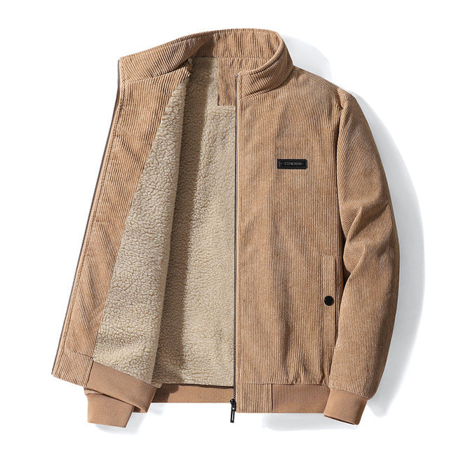 Men's Thickened Corduroy Winter Coat - Large Size Pi-Mart