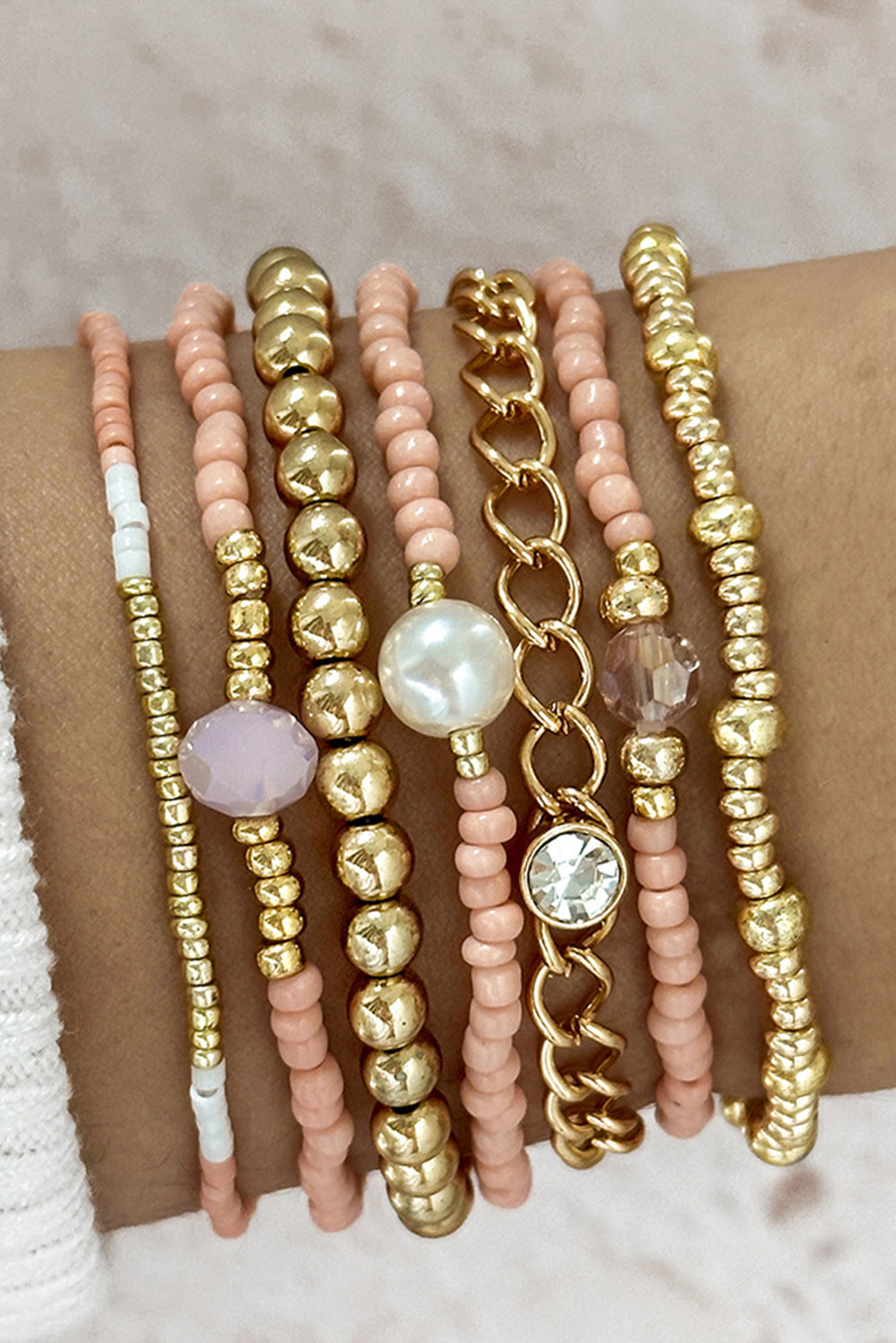 Nancy Simple Beaded Layer Bracelet-4