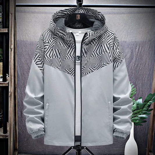 Men's Hooded Running Windbreaker Jacket Pi-Mart