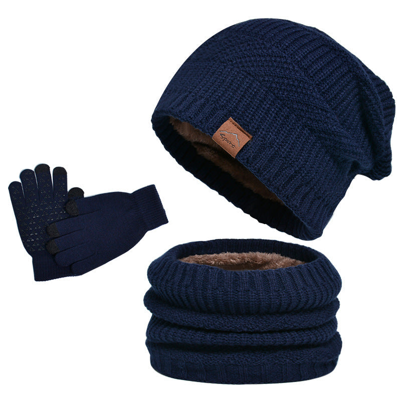 Winter Fleece-lined Warm Hat Scarf Gloves Three-piece Set LadyShow.Store
