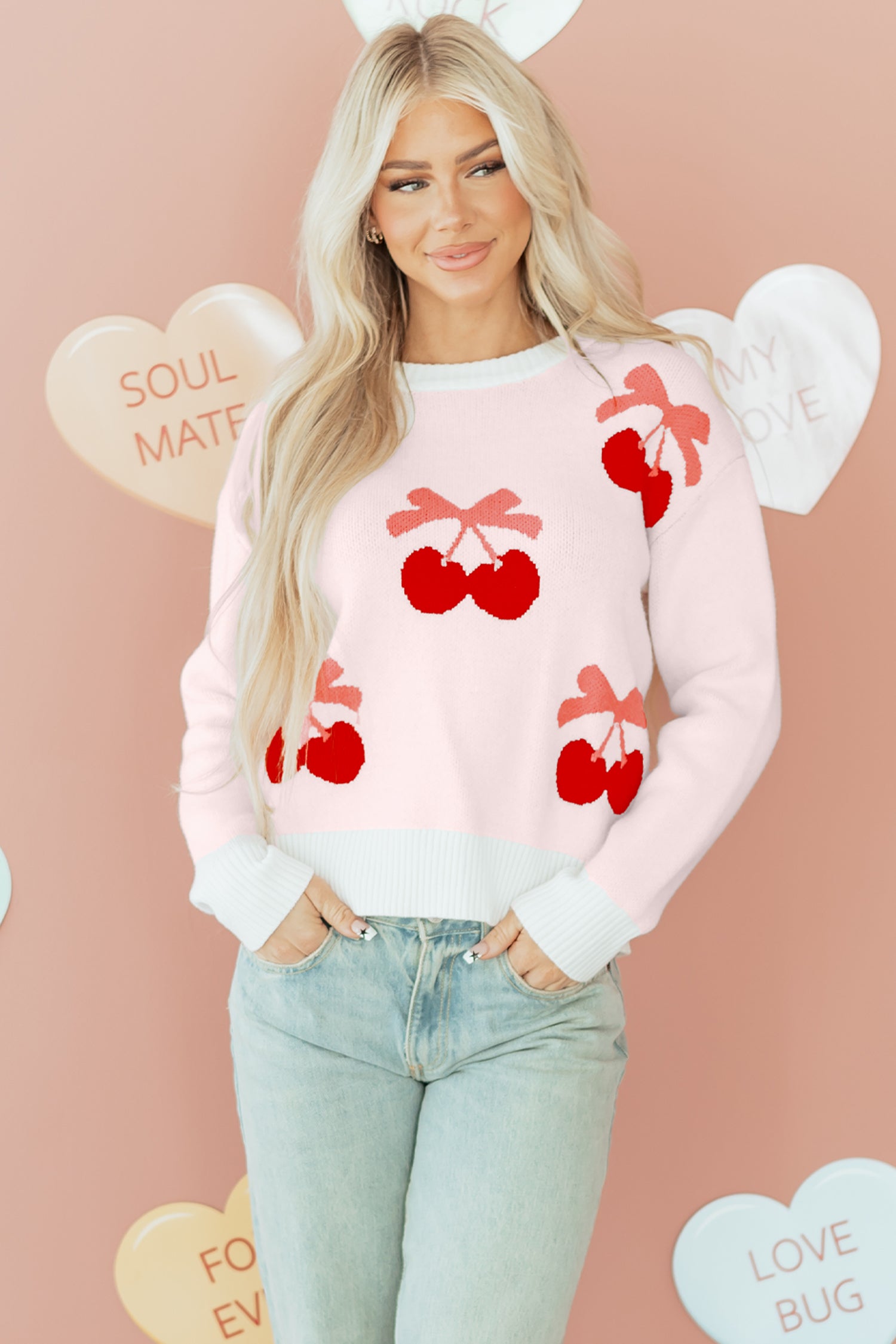 Nevaeh Pattern Drop Shoulder Sweater-3