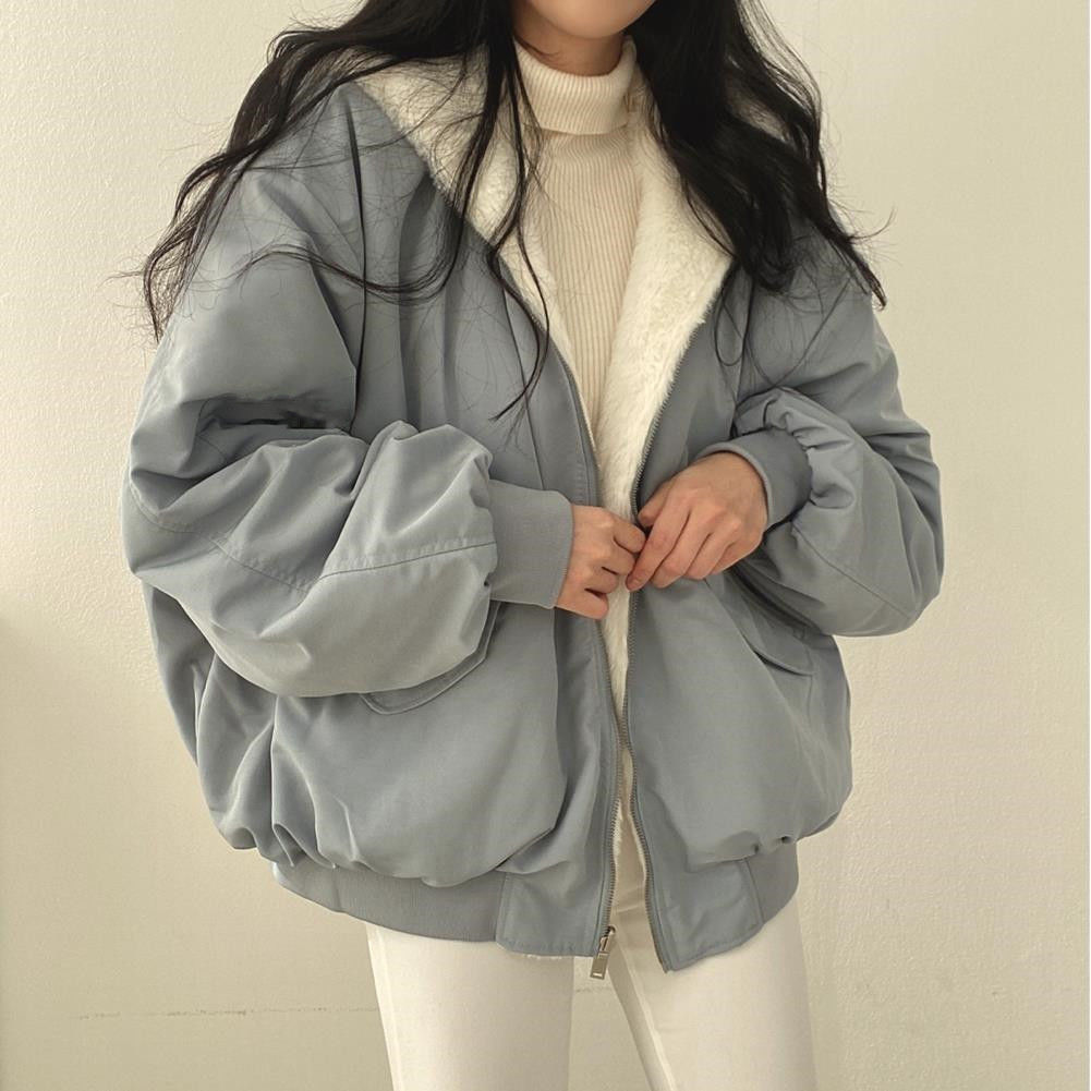 Simple, Loose And Thickened Cotton Coat On Both Sides LadyShow.Store