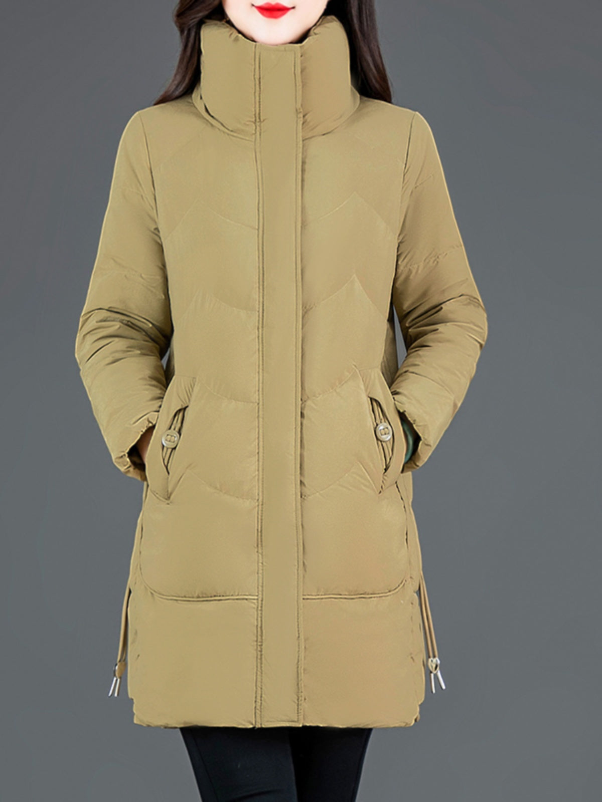 Loose Mid-length High Collar Warm Cotton Coat Jacket LadyShow.Store