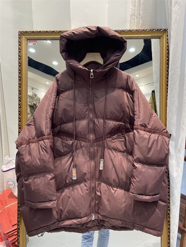 Plus Size White Duck Down Loose Down Jacket LadyShow.Store