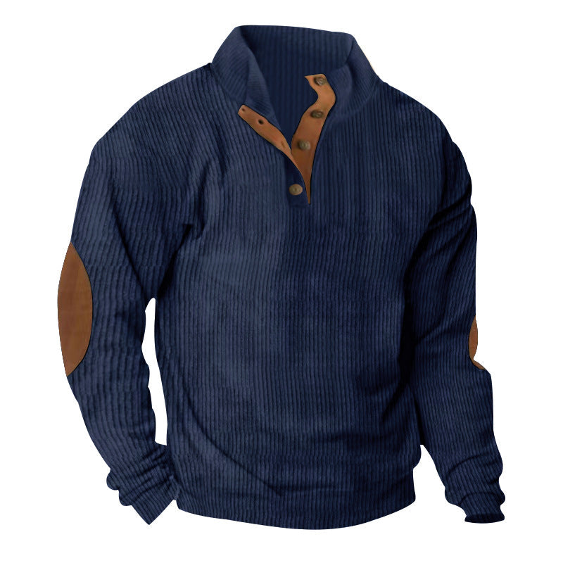Corduroy Casual Stand Collar Long-sleeved Sweater Best YouTube Store