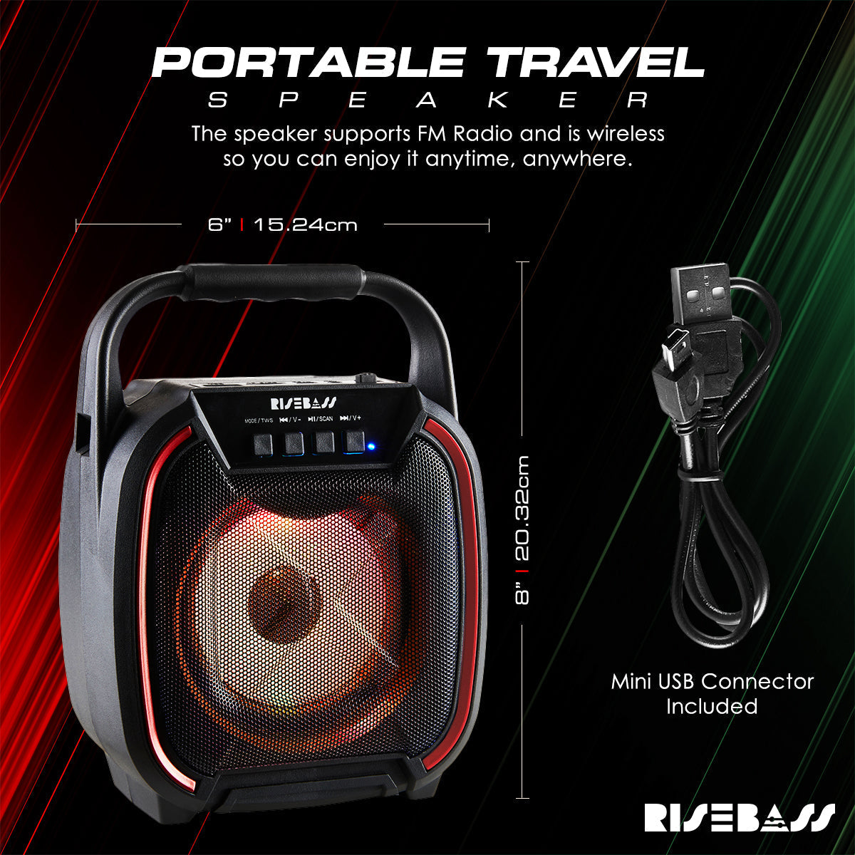 8" 600 watt Speaker - Portable Wireless Bluetooth Speaker with TWS Function LuxuryLifeWay Online Store
