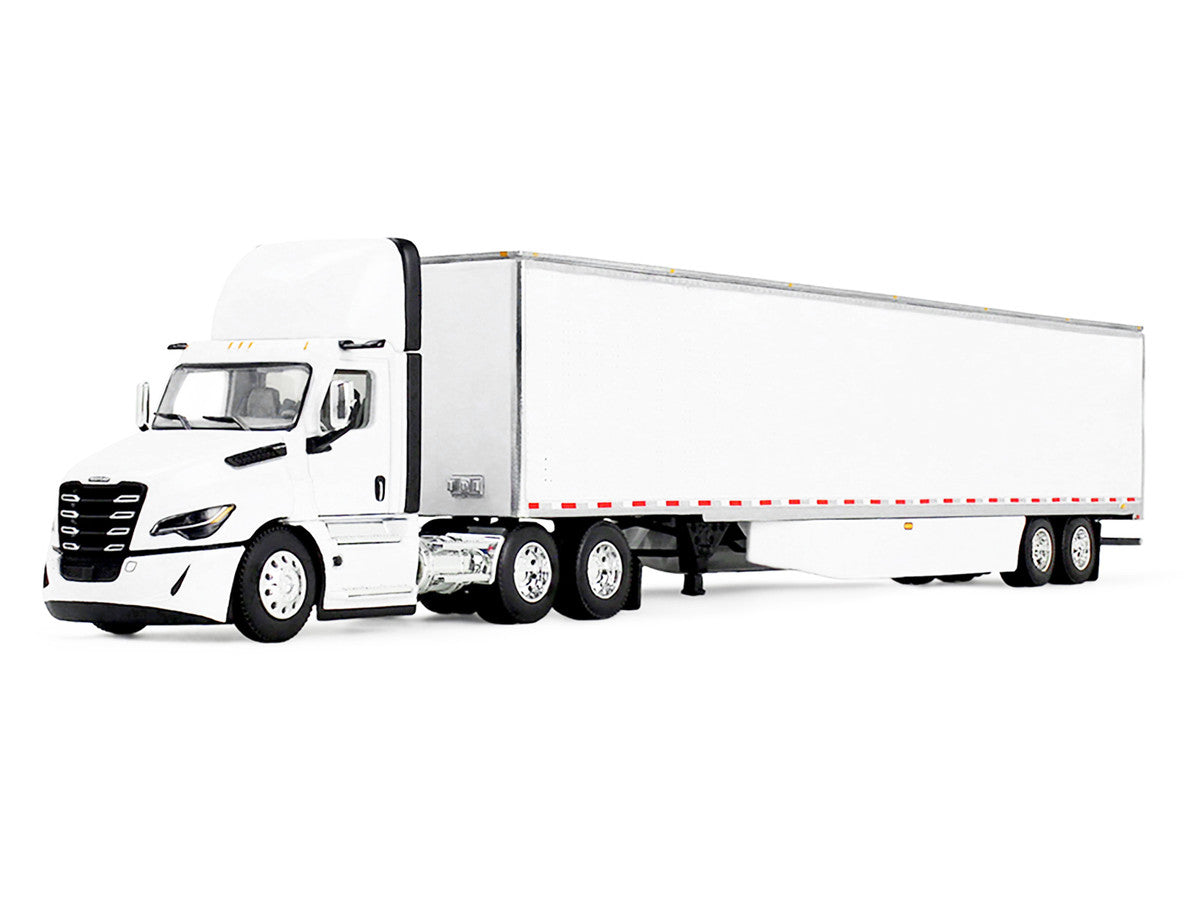 Freightliner Fifth Generation Cascadia Day Cab and 53' Utility Trailer with Skirts White 1/64 Diecast Model by DCP/First Gear First Gear