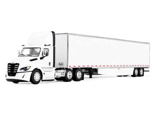 Freightliner Fifth Generation Cascadia Day Cab and 53' Utility Trailer with Skirts White 1/64 Diecast Model by DCP/First Gear First Gear
