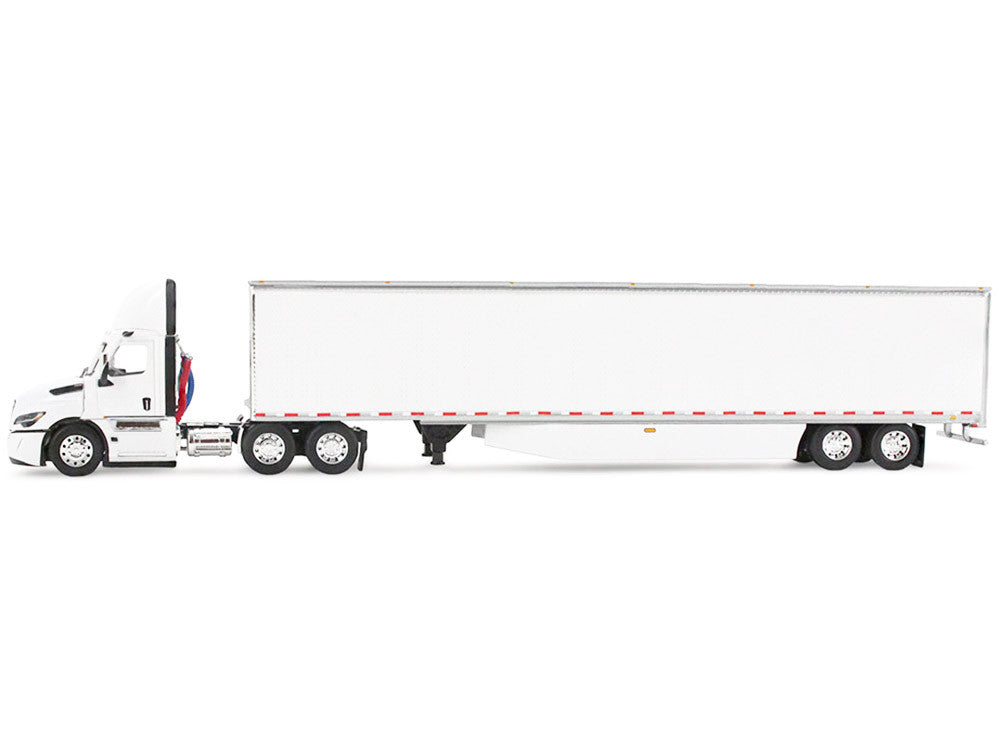 Freightliner Fifth Generation Cascadia Day Cab and 53' Utility Trailer with Skirts White 1/64 Diecast Model by DCP/First Gear First Gear