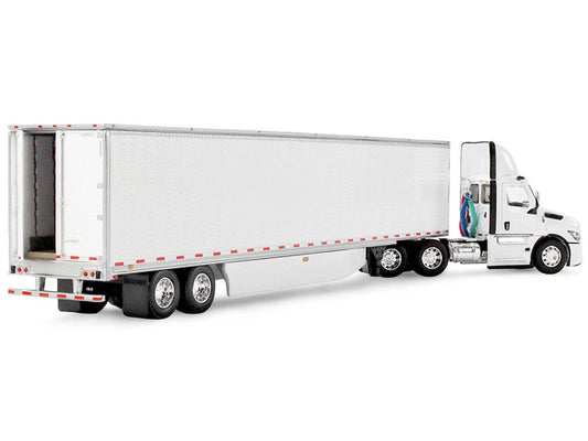 Freightliner Fifth Generation Cascadia Day Cab and 53' Utility Trailer with Skirts White 1/64 Diecast Model by DCP/First Gear First Gear