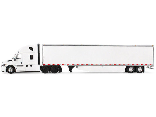 Freightliner Fifth Generation Cascadia Raised Roof Sleeper & 53' Utility Trailer with Skirts White 1/64 Diecast Model by DCP/First Gear First Gear