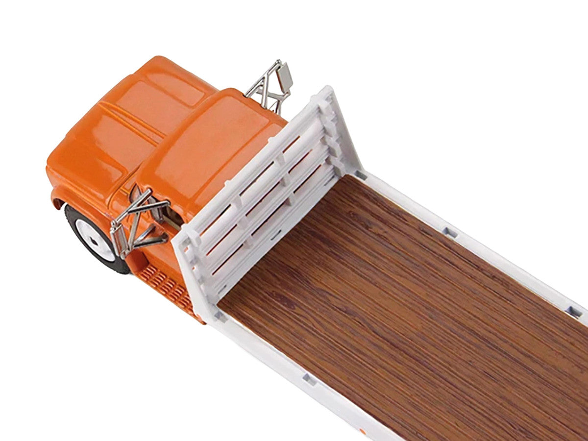 GMC 4000 Flatbed Truck Omaha Orange 1/64 Diecast Model by DCP/First Gear First Gear