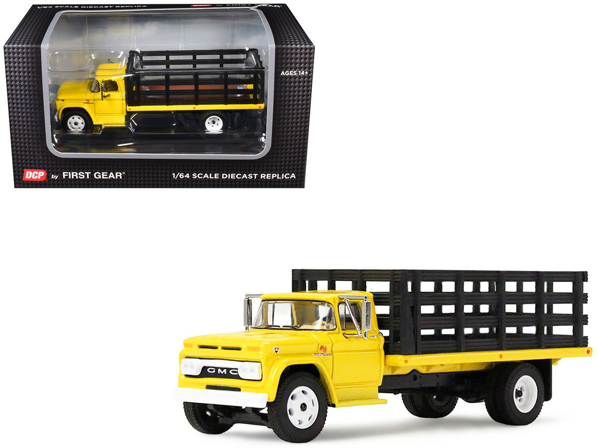 GMC 4000 Stake Truck Bright Yellow 1/64 Diecast Model by DCP/First Gear First Gear