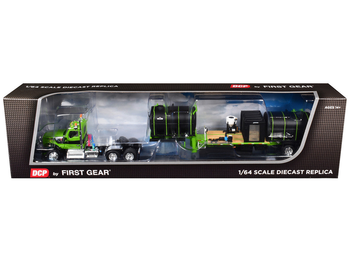 Kenworth W900 Day Cab with Demco 42' Liquid Fertilizer Tender Trailer Green and Black 1/64 Diecast Model by DCP/First Gear-1