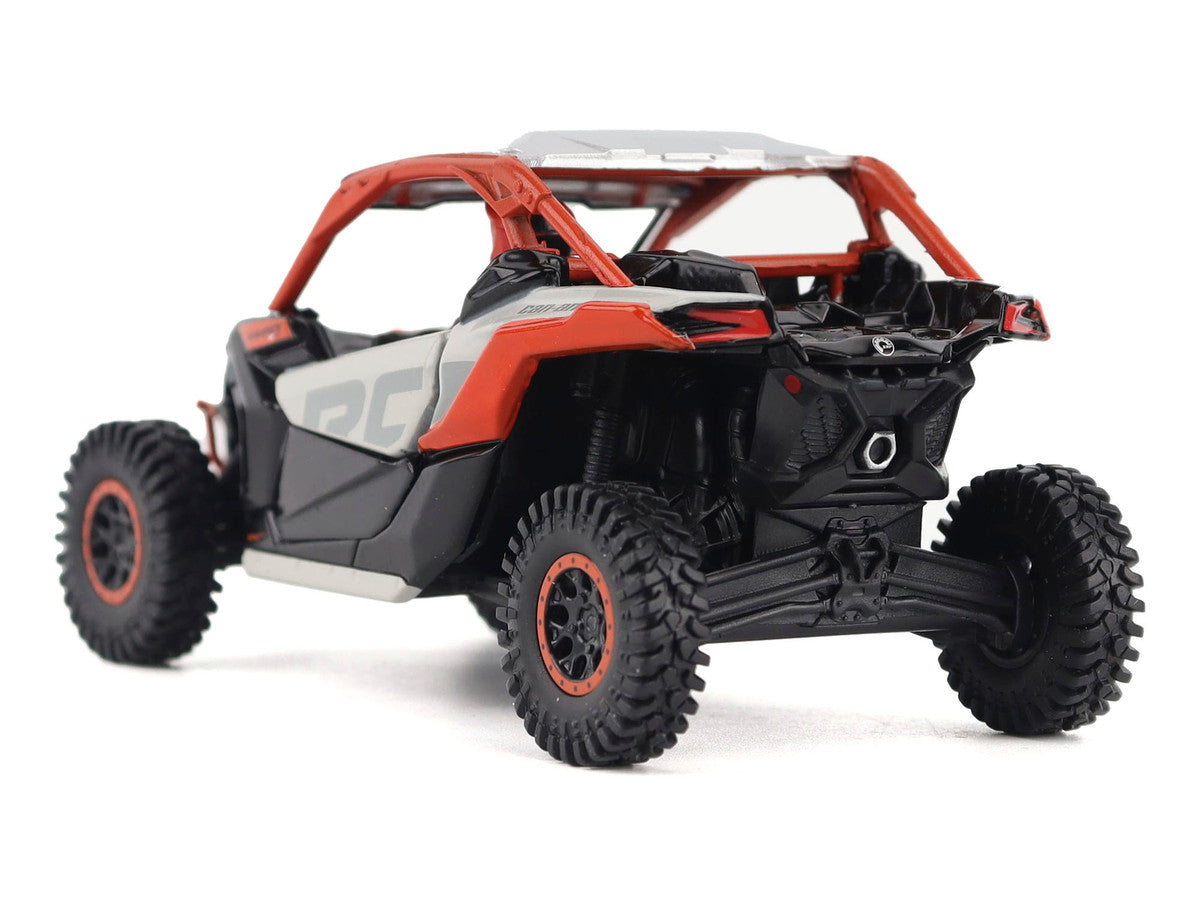 Can-Am Maverick X3 X RS Turbo RR Chalk Gray and Magma Red with Driver Figure 1/32 Diecast Model by BRP Models BRP Models