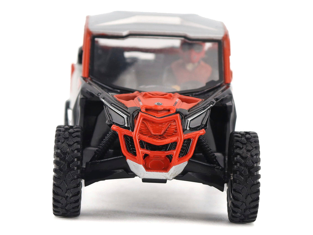 Can-Am Maverick X3 X RS Turbo RR Chalk Gray and Magma Red with Driver Figure 1/32 Diecast Model by BRP Models BRP Models